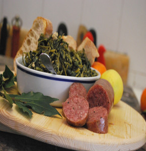 Fette di cotechino con verdure